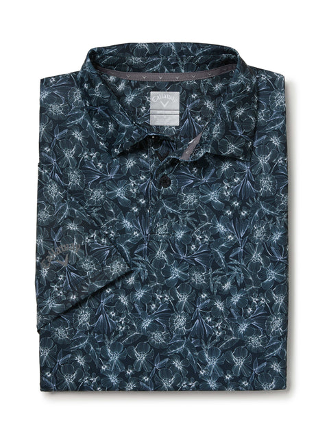 Full Floral Print Polo (Caviar) 