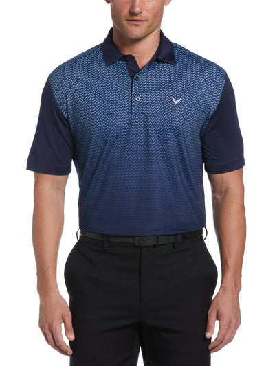 Geo Gradient Print Golf Polo (Peacoat) 