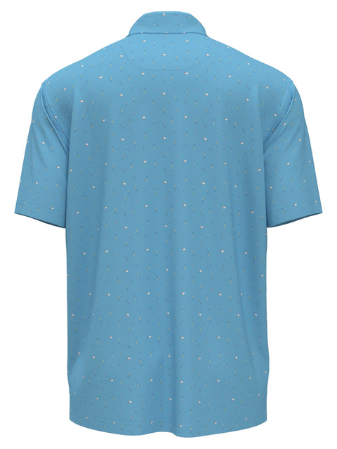 Golf Print Golf Polo (Blue Grotto) 