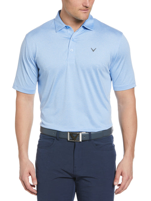 Heather Micro Stripe Golf Polo (Provence Heather) 