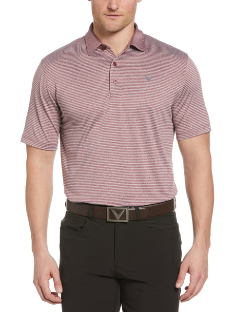 Heather Micro Stripe Golf Polo (Rhododendron Htr) 