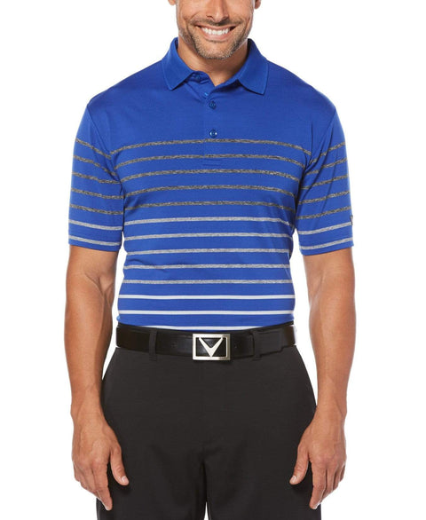 Mens Heathered Stripe Polo Polos Surf The Web / S