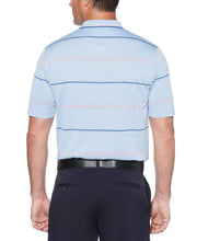 Mens Herringbone Textured Stripe Polo Polos