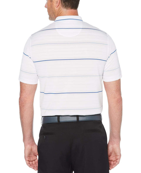 Mens Herringbone Textured Stripe Polo Polos