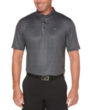 Mens Houndstooth Printed Polo Polos Caviar / L