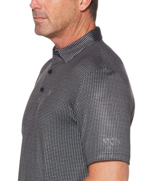 Mens Houndstooth Printed Polo Polos