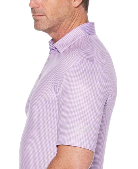 Mens Houndstooth Printed Polo Polos