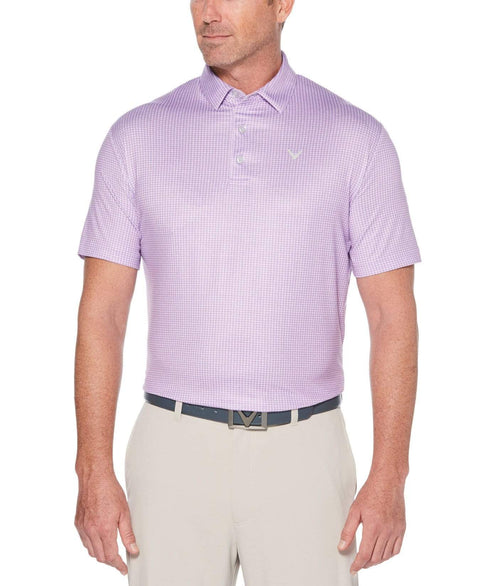 Mens Houndstooth Printed Polo Polos Fairy Wren / L