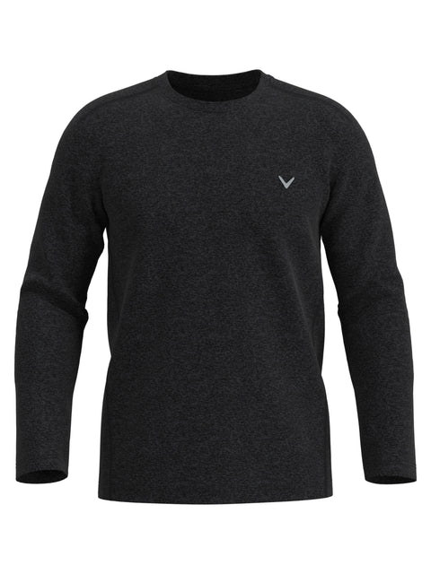 Mens Long Sleeve Heather Crew-Polos-Black Heather-XXXL-Callaway