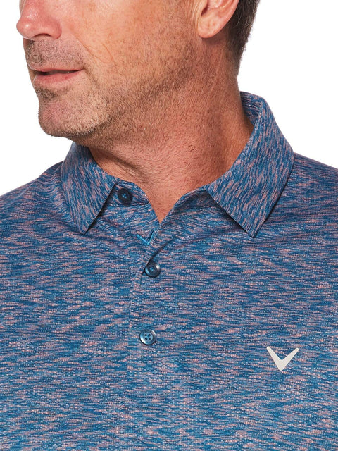 Mens Marled Jacquard Polo Polos