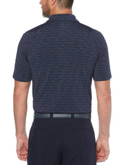 Mens Marled Texture Stripe Polo Polos