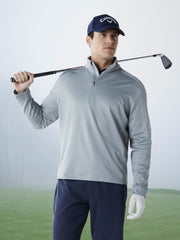 Mens Midweight Waffle Knit 1/4 Zip Pullover-Jackets-Callaway