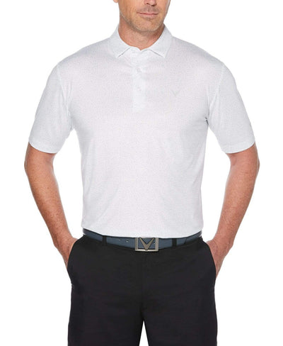 Mens Mini Chev Print Polo Polos Bright White / L