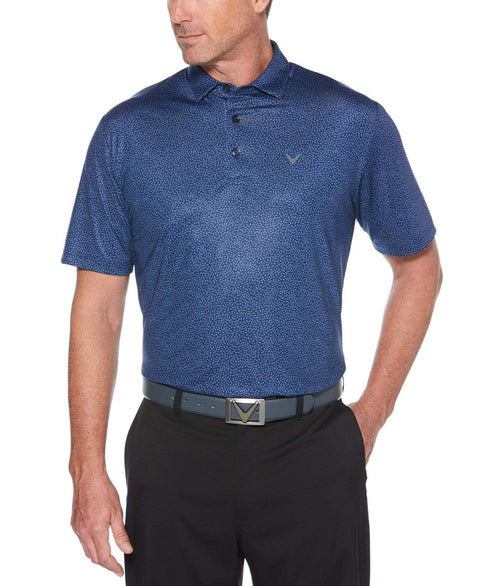 Mens Mini Chev Print Polo Polos Medieval Blue / L