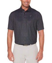 Mens Mini Texture Print Polo Polos Caviar / M