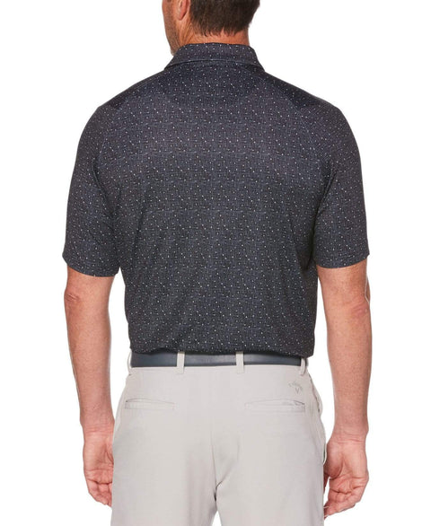 Mens Mini Texture Print Polo Polos