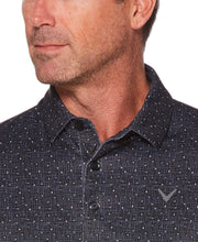 Mens Mini Texture Print Polo Polos