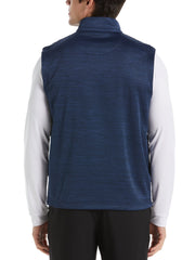 Mixed Media Full Zip Puffer Golf Vest (Peacoat Heather) 