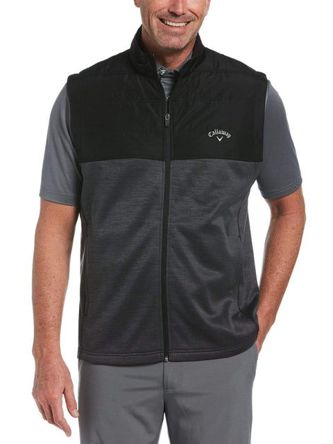 Mens Mixed Texture Quilted Vest-Jackets-Black Heather-XL-Callaway