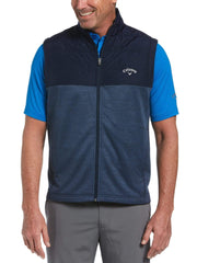 Mens Mixed Texture Quilted Vest-Jackets-Peacoat Heather-L-Callaway