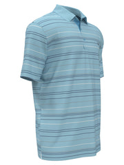 Mosaic Stripe Golf Polo (Blue Grotto) 