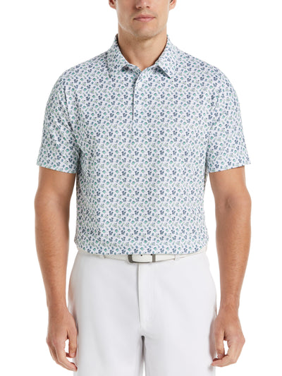 Novelty Print Golf Polo (Bright White) 