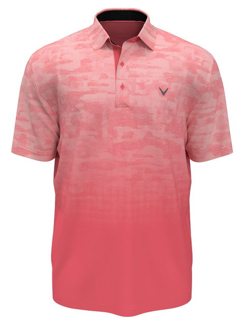 Ombre Camo Print Golf Polo (Sun Kissed Coral) 