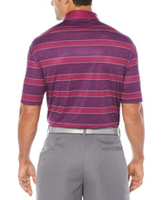 Mens Opti-Dri Heathered Rugby Stripe Polo Polos