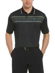 Mens Opti Dri Chest Striped Polo-Polos-Caviar-L-Callaway