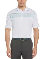 Mens Opti Dri Chest Striped Polo-Polos-Bright White-XL-Callaway