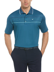 Mens Opti Dri Chest Striped Polo-Polos-Real Teal-XL-Callaway