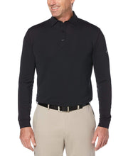 Mens Performance Long Sleeve Heathered Polo Polos Caviar / M