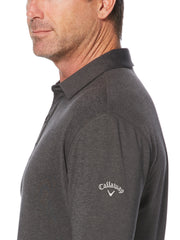 Mens Performance Long Sleeve Heathered Polo-Polos-Callaway