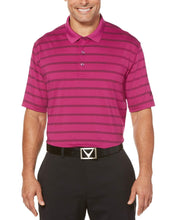 Mens Performance Stripe Polo Polos Hollyhock / M