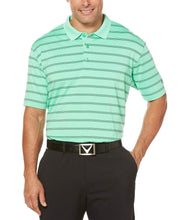 Mens Performance Stripe Polo Polos Spring Bud / M