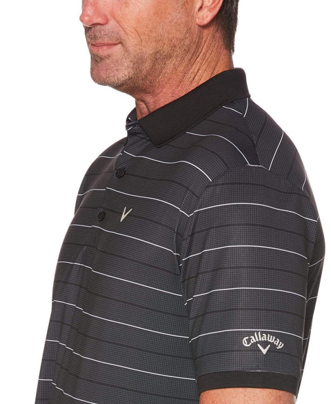 Mens Printed Houndstooth Stripe Polo Polos