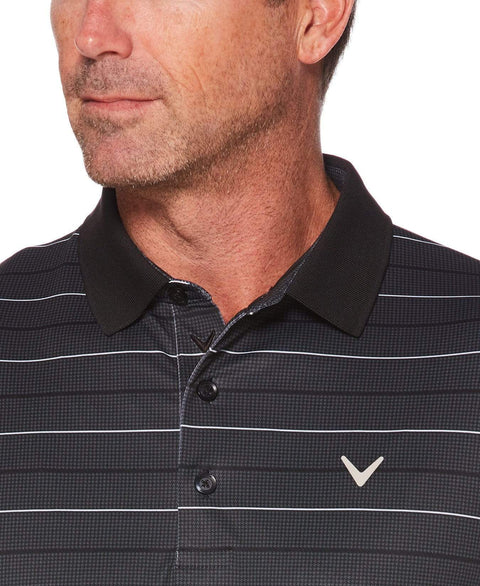 Mens Printed Houndstooth Stripe Polo Polos