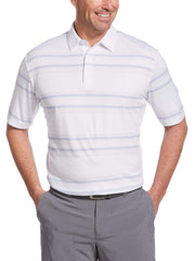 Mens Printed Stripe Polo-Polos-Bright White-L-Callaway Apparel