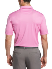 Men's Pro Spin Chevron Jacquard Golf Polo (Pink Sunset) 