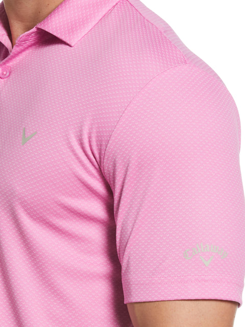 Men's Pro Spin Chevron Jacquard Golf Polo (Pink Sunset) 