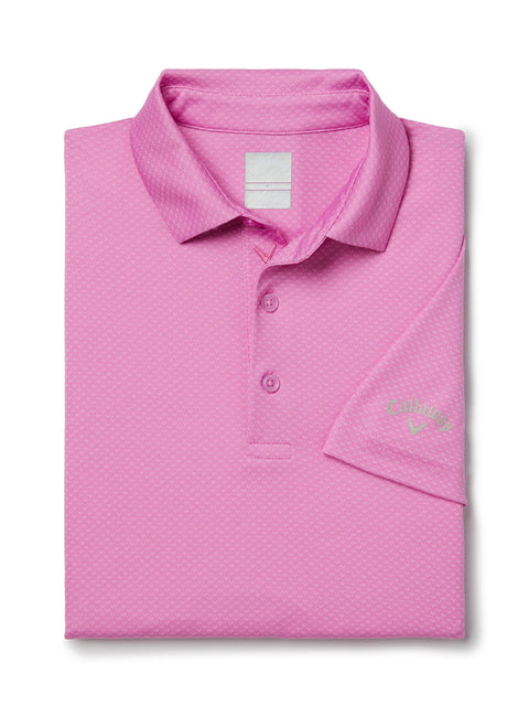 Men's Pro Spin Chevron Jacquard Golf Polo (Pink Sunset) 