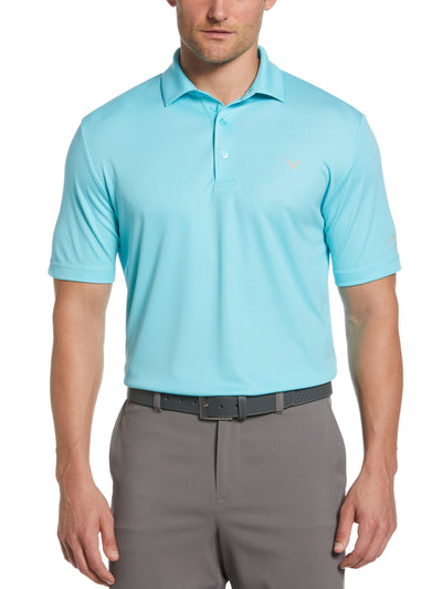 Men's Pro Spin Chevron Jacquard Golf Polo (Santorini Blue) 