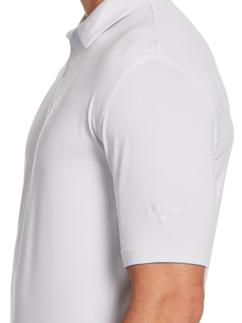 Men's Pro Spin Fine Line Golf Polo (Bright White) 