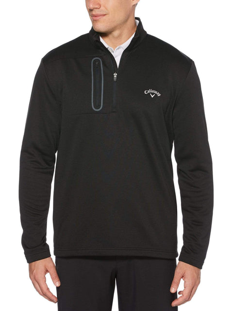 Mens Quarter Zip Pullover with Pocket-Jackets-Caviar-XL-Callaway