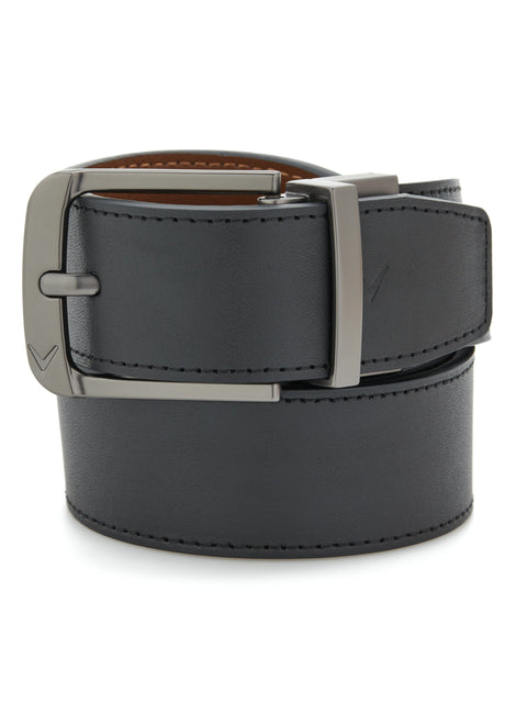 Reversible Leather Golf Belt (Caviar/Brown) 