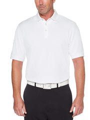 Mens Short Sleeve Ottoman Polo Shirt-Polos-White-S-Callaway