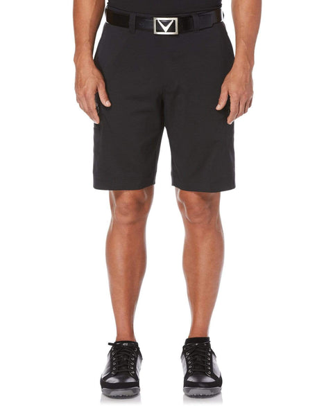 Mens Solid Cargo Short with Active Waistband Shorts Caviar / 38