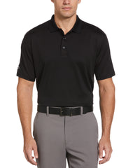 Mens Solid Stretch Polo (Black) 