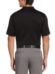 Mens Solid Stretch Polo (Black) 