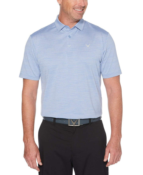 Mens Space Dye Jacquard Polo Polos Brunnera Blue / M